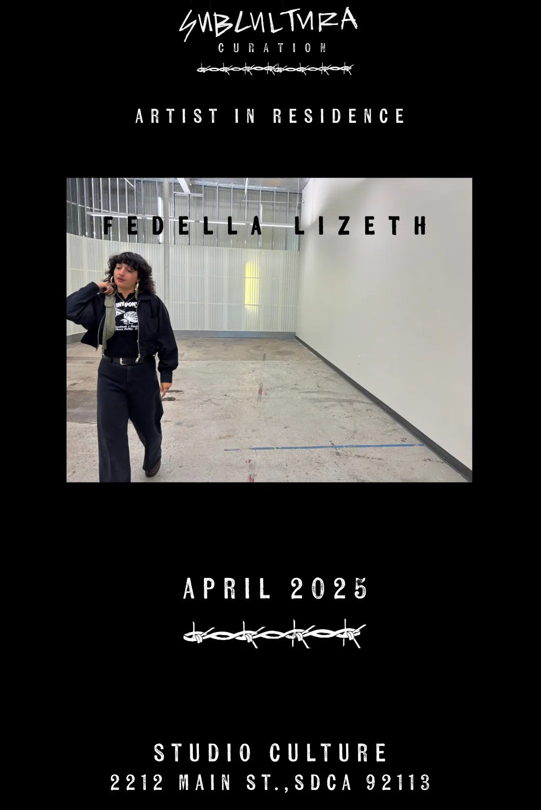 Artist in Residence: Fedella Lizeth. April 2025. Studio Culture, Barrio Logan, CA